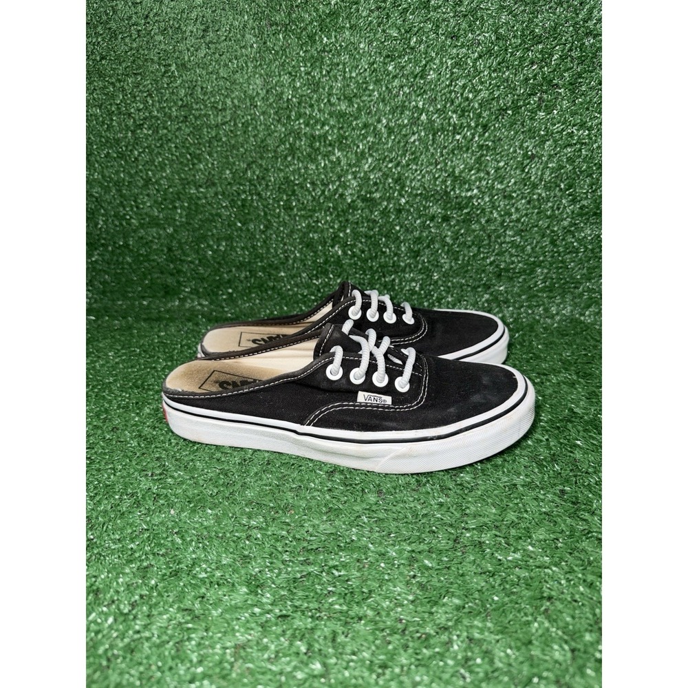 Vans Black White Canvas Mule Clogs